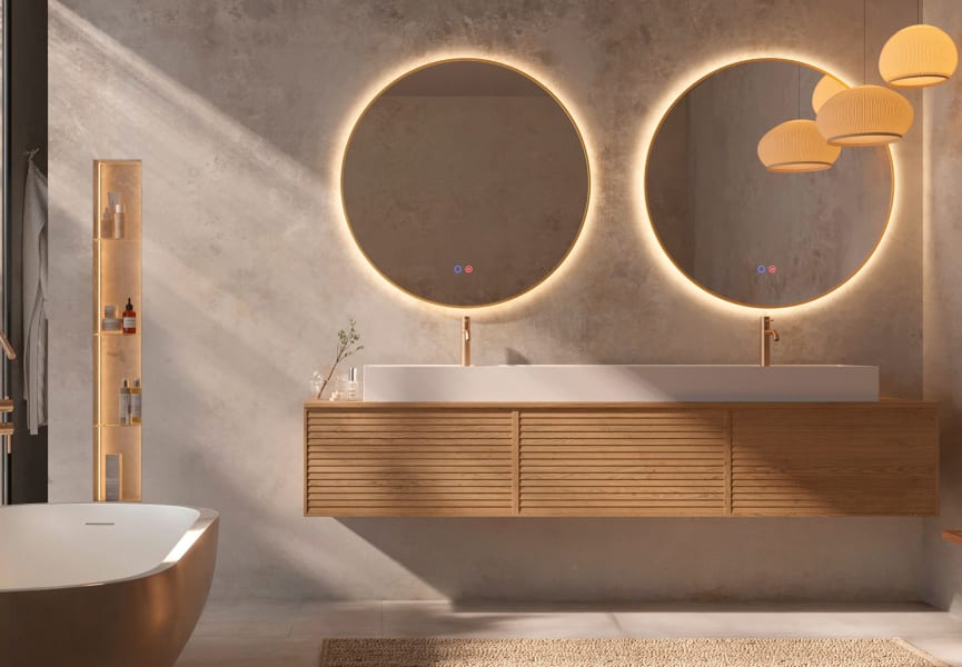Miroir de salle de bain avec éclairage LED Fun Ledimex principal 2
