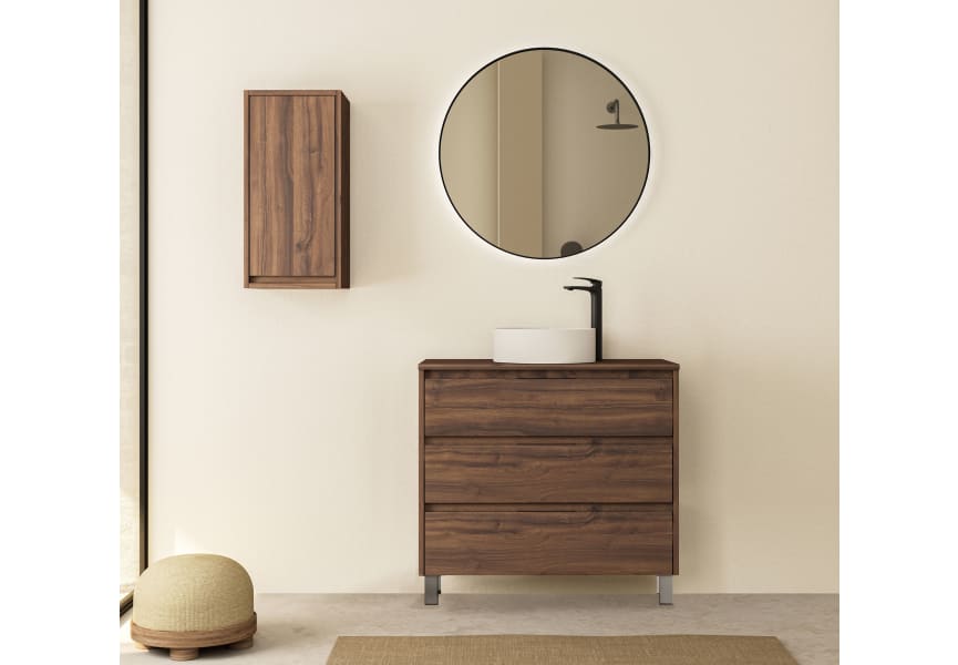 Meuble de salle de bains avec plan de toilette en bois Boston Bruntec principal 1