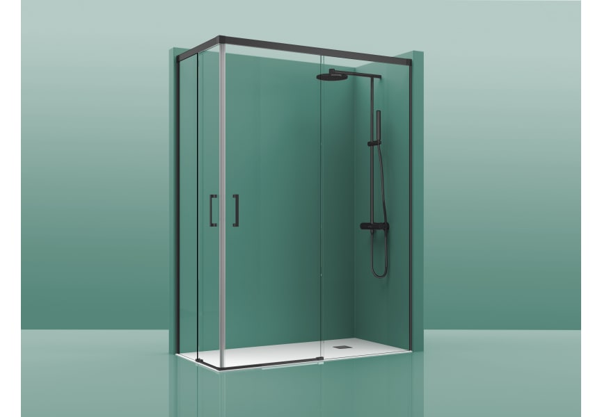 Paroi de douche  noir mat Elara Bruntec principal 1