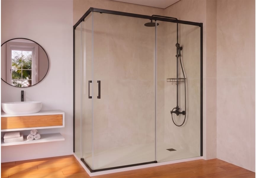 Paroi de douche  noir mat Elara Bruntec principal 0