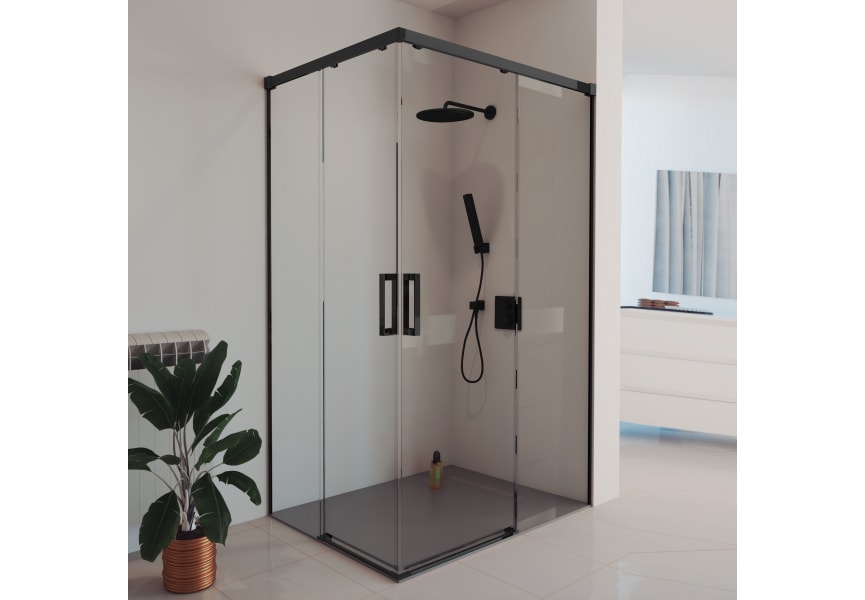 Paroi de douche  noir mat Elara Bruntec principal 0