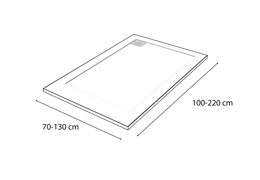 Receveur de douche Solid Surface Corian DuPont Centauro Hidronatur croquis 2