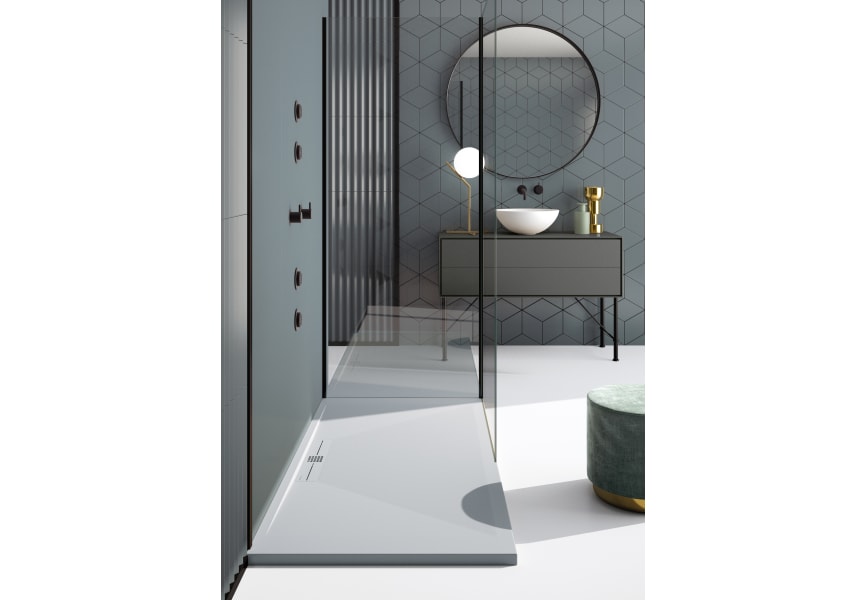 Receveur de douche en résine Design Tiden Bruntec environnement 1