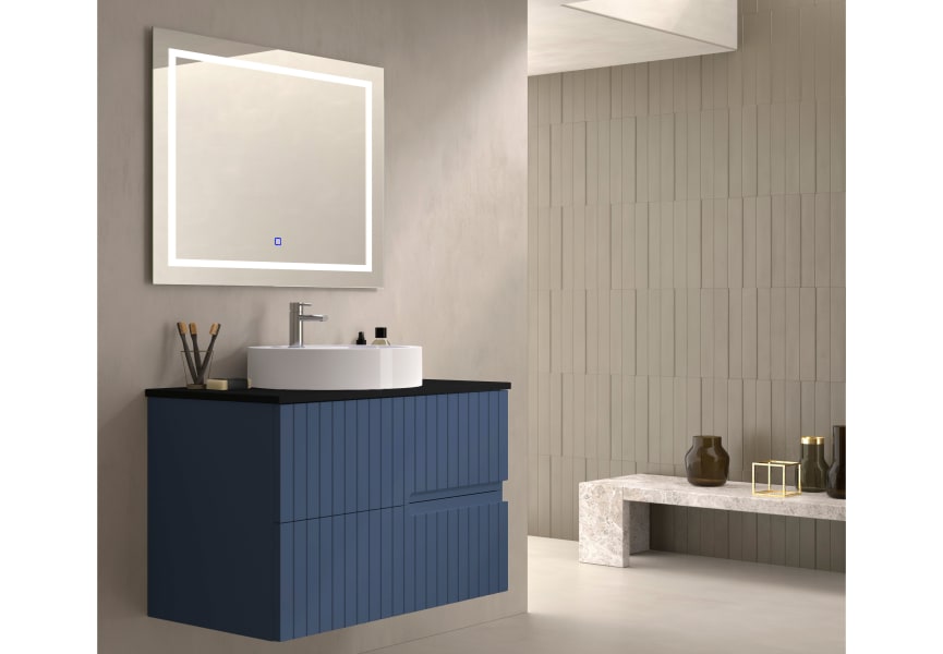 Meuble de salle de bain avec comptoir en pierre compacte noir Ebi Bruntec couleurs principal 7