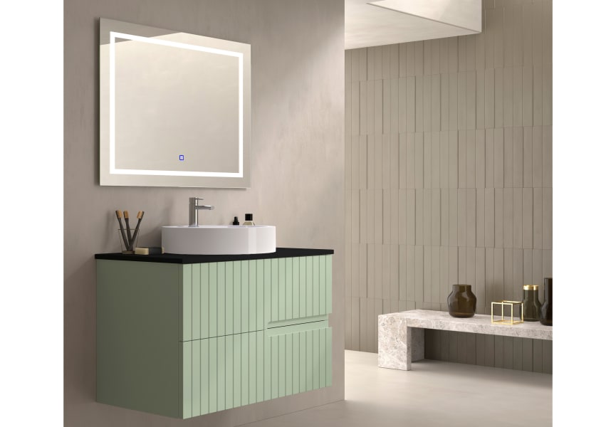 Meuble de salle de bain avec comptoir en pierre compacte noir Ebi Bruntec couleurs principal 8