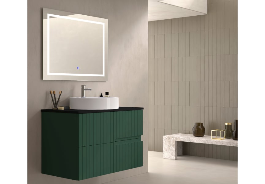 Meuble de salle de bain avec comptoir en pierre compacte noir Ebi Bruntec couleurs principal 6