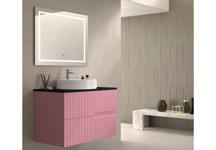 Meuble de salle de bain avec comptoir en pierre compacte noir Ebi Bruntec couleurs principal 9