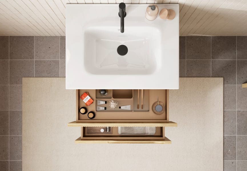 Ensemble de meubles de salle de bain en bambou Coycama détail 5