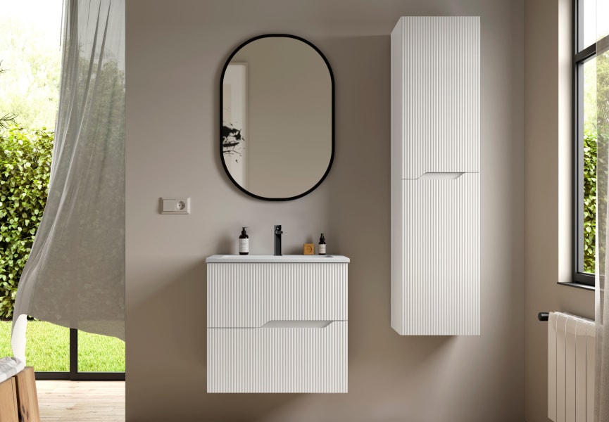 Ensemble de meubles de salle de bain en bambou Coycama principal 1
