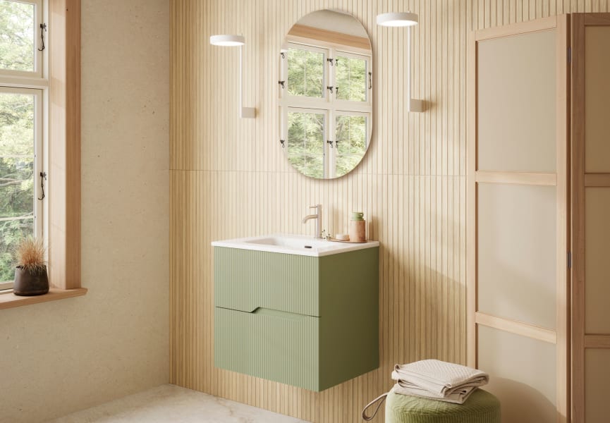 Ensemble de meubles de salle de bain en bambou Coycama principal 3