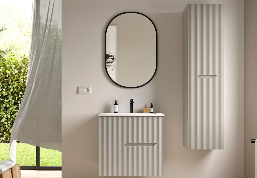 Ensemble de meubles de salle de bain en bambou Coycama principal 2