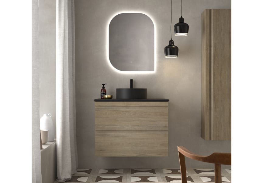 Ensemble de meubles de salle de bains avec lavabo sur plan de toilette microtec Avila Dos Natalia principal 0