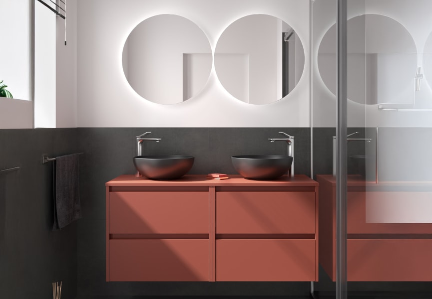 Meubles de salle de bains avec plan de toilette en bois Noja Salgar principal 0