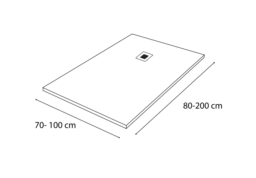 Receveur de douche Solid Surface Perseo Hidronatur croquis 2
