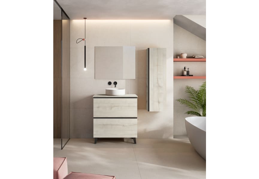 Meuble de salle de bain avec plan de toilette en bois MDF hydrofuge Granada Visobath principal 1