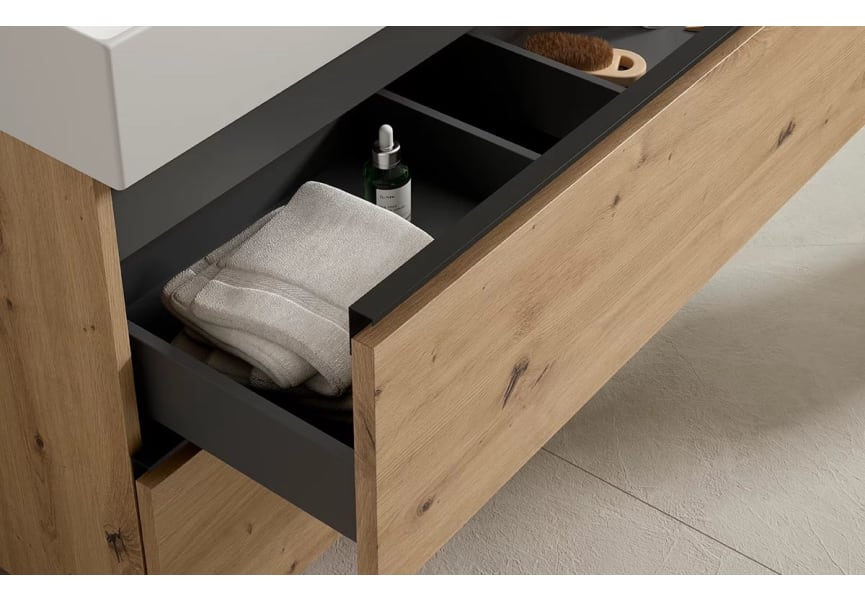 Meuble de salle de bain avec plan de toilette en bois MDF hydrofuge Granada Visobath détail 5