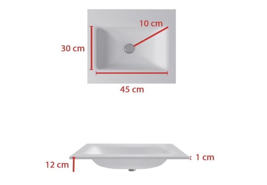 Italia Bruntec lavabo à encastrer croquis 1