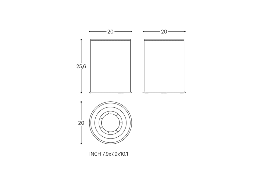 Poubelle de salle de bains Architect S+ Cosmic croquis 6