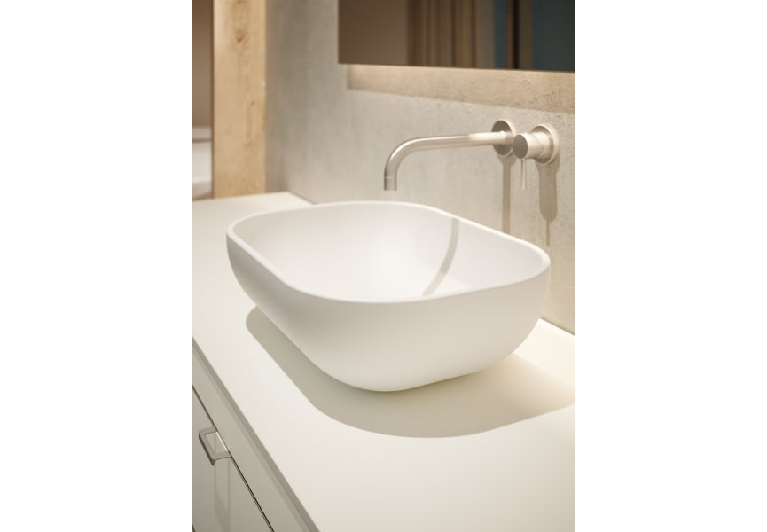 Meuble de salle de bains avec plan de toilette en bois Logika Royo détail 4