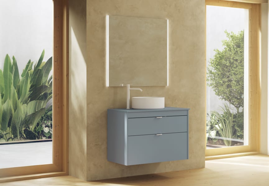 Meuble de salle de bains avec plan de toilette en bois Logika Royo principal 0