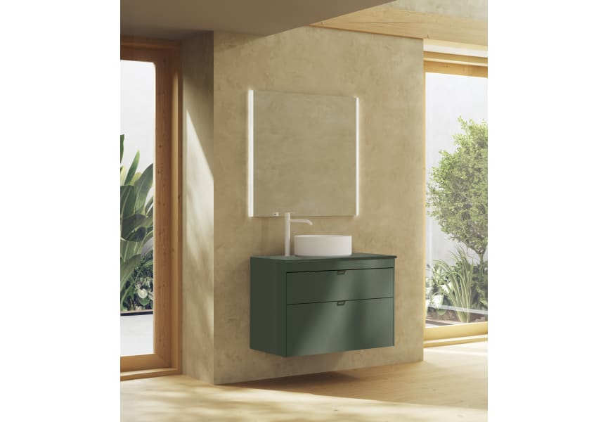 Meuble de salle de bains avec plan de toilette en bois Logika Royo principal 3