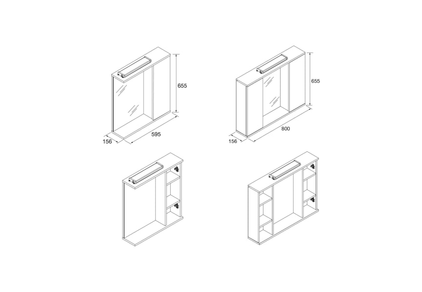 Armoires à miroirs Loira Salgar croquis 3