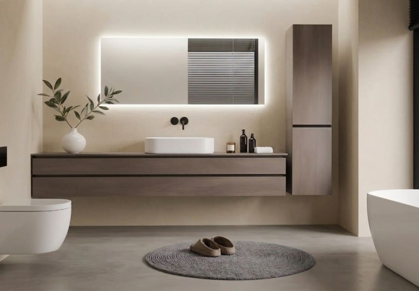 Miroir de salle de bain avec éclairage LED Dune ST Bruntec environnement 3
