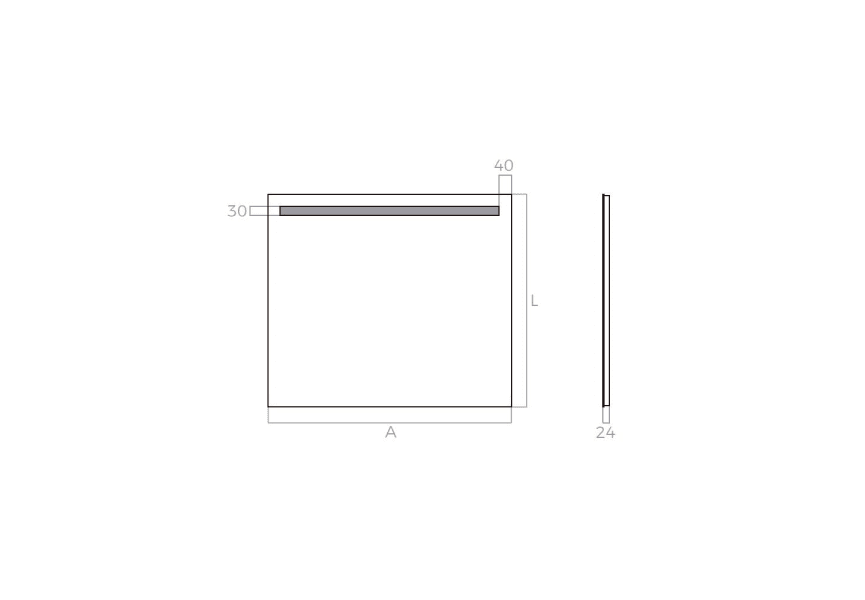 Miroir de salle de bain avec éclairage LED Tarim Bruntec croquis 3