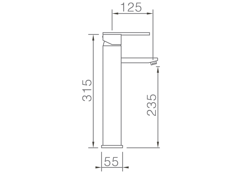 Robinet de lavabo Imex Roma croquis 1
