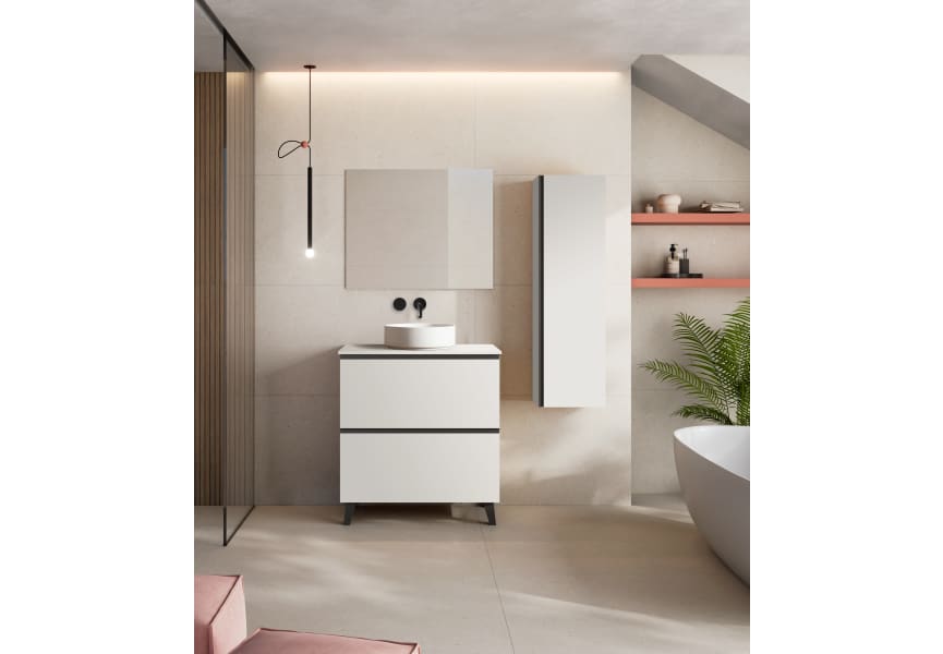 Meuble de salle de bains avec plan de toilette HDF Compatech Granada Visobath principal 3