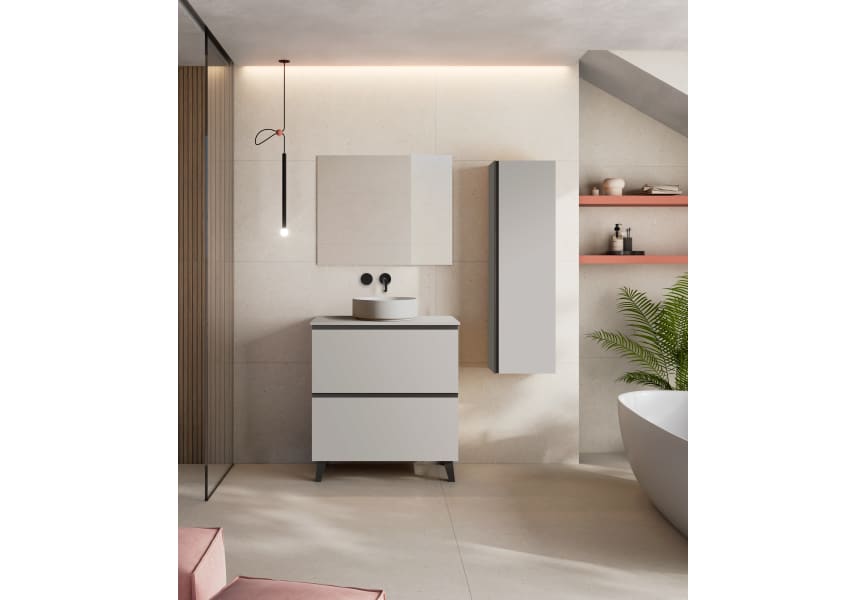 Meuble de salle de bains avec plan de toilette HDF Compatech Granada Visobath principal 0