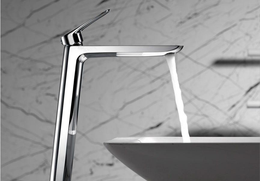 Pack Robinet de lavabo à bec haut Bélgica Imex + Bonde à déclic environnement 2