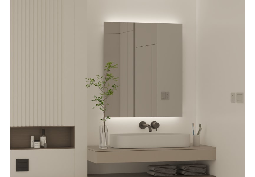 Miroir de salle de bains avec éclairage LED Casiopea Bruntec environnement 2