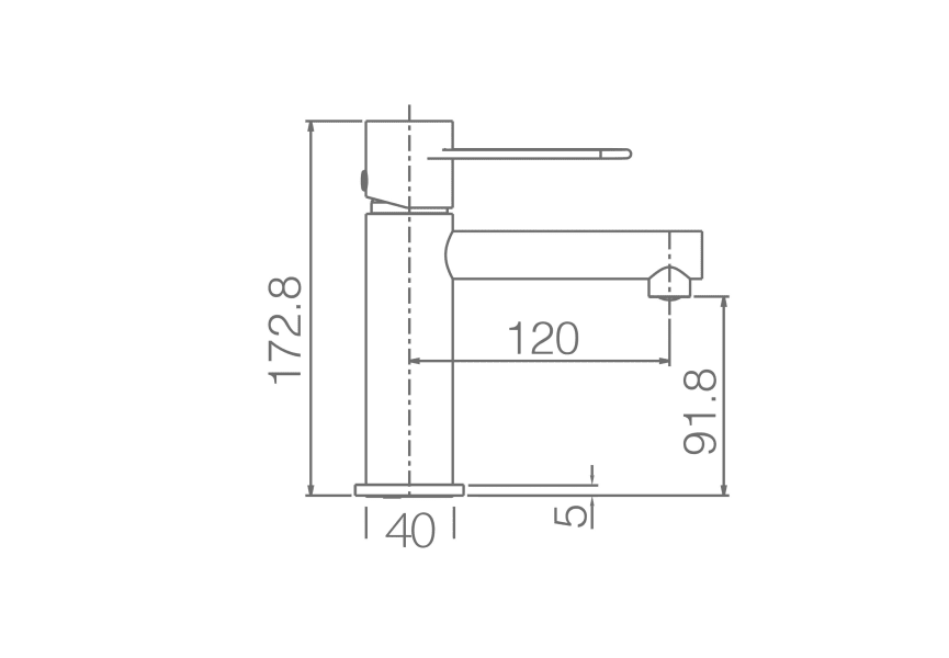Robinetterie de lavabo Milos Stick Imex croquis 15