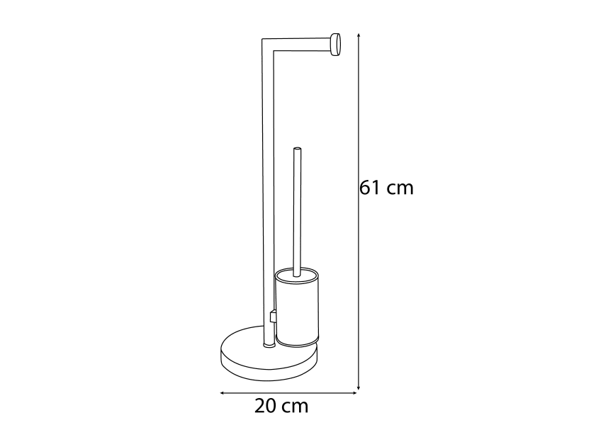 Brosse et porte-rouleau de toilette 402 Bruntec croquis 1