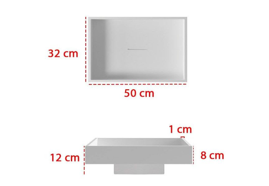 Bruntec Square Lines lavabo à poser croquis 1