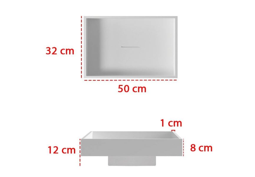 Bruntec Square Lines lavabo à poser croquis 1