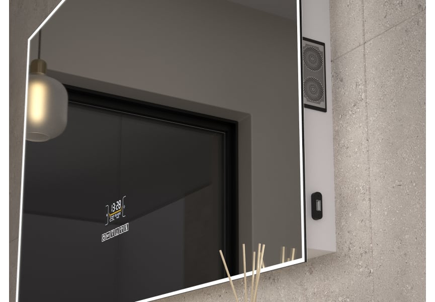 Miroir de salle de bains avec éclairage LED Santorini Eurobath détail 3