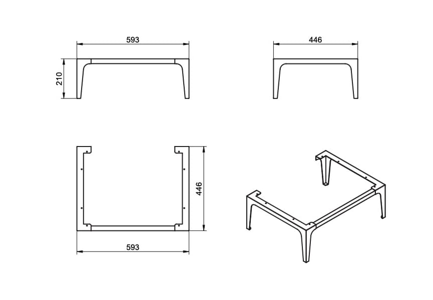Meuble de salle de bains avec tabouret, plan de toilette en bois Verso Viso croquis 16