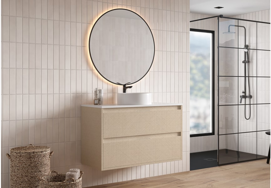 Meuble de salle de bains Artemisa Bruntec avec plan de toilette compacte Pierre blanche principal 7