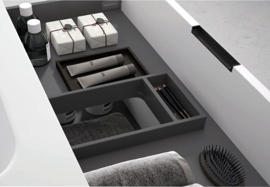 Meuble de salle de bains Artemisa Bruntec avec plan de toilette Compact Pierre blanc détail 6