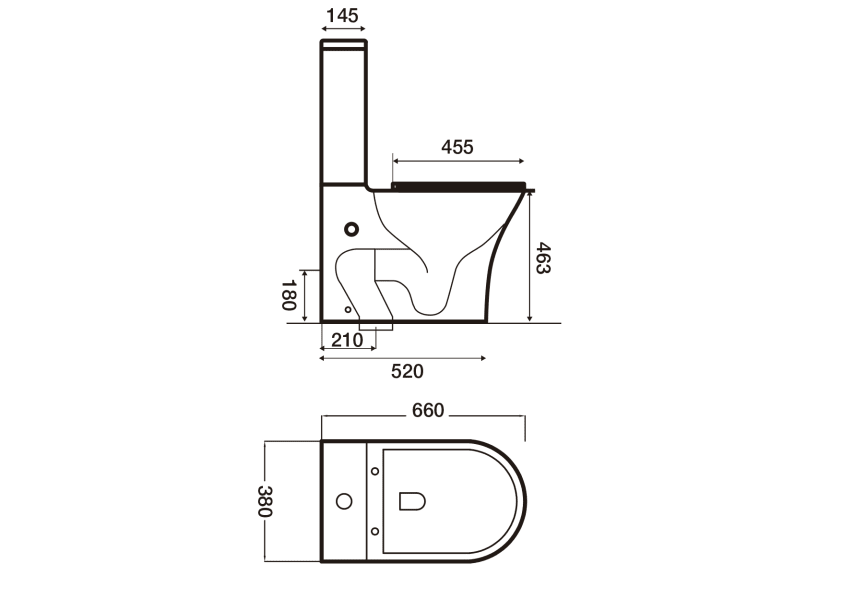 WC Comfort Bruntec hauteur de 46 cm croquis 5