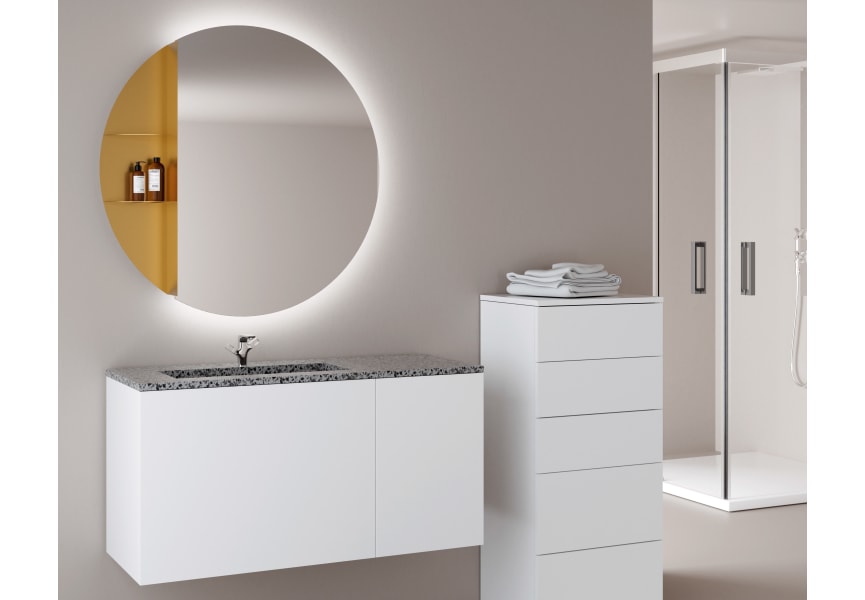 Miroir de salle de bain avec éclairage LED Nilo Bruntec environnement 3