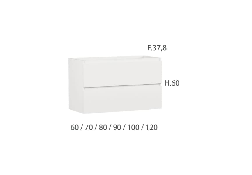 Armoire de toilette profondeur réduite 37,8 cm Aqua Campoaras croquis 4