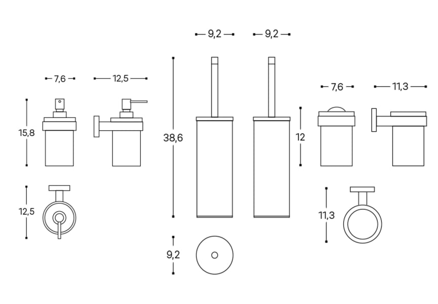 Set d'accessoires de salle de bain Start Cosmic croquis 4
