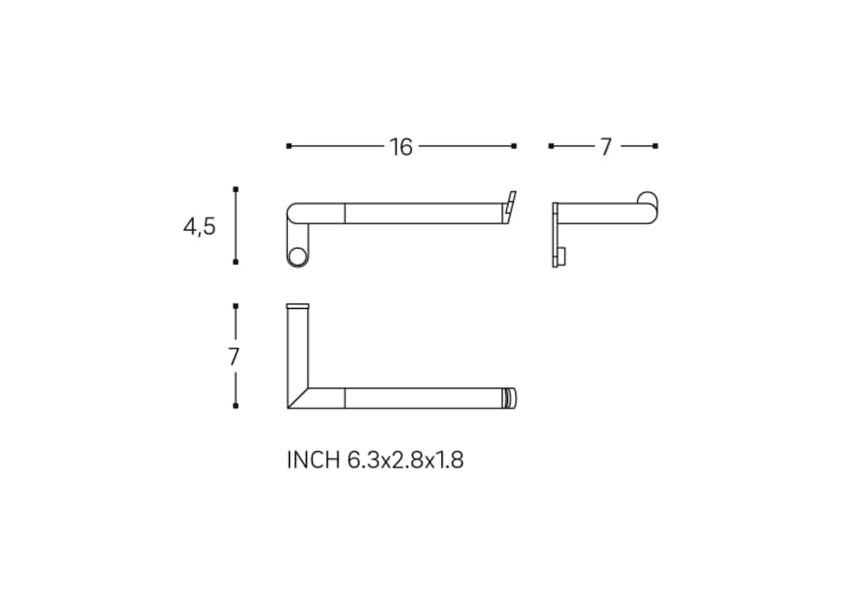 Porte-rouleau de toilette Micra Cosmic croquis 7