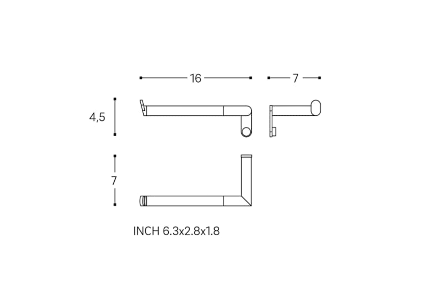 Porte-rouleau de toilette Micra Cosmic croquis 6