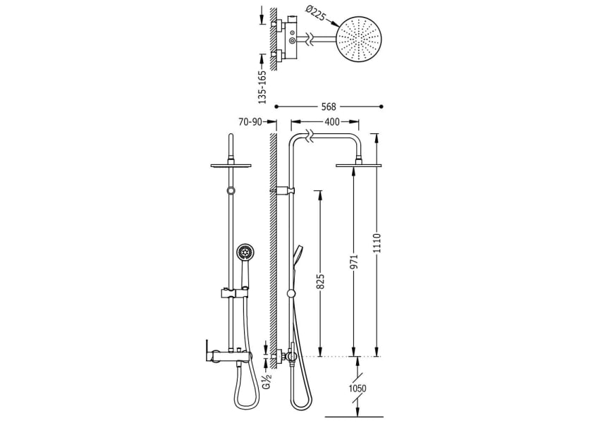 Ensemble de douche LEX Tres croquis 1