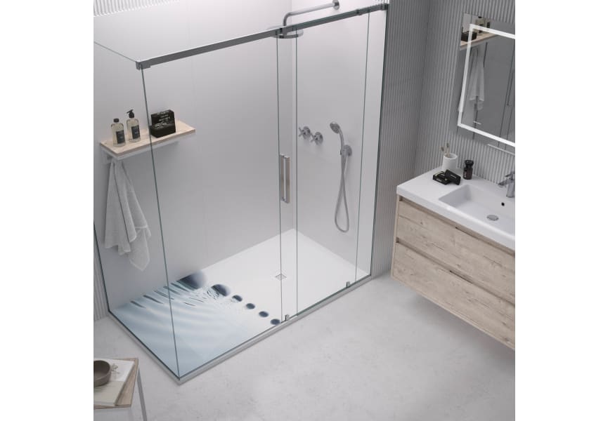 Receveurs de douche en résine décorée Design 3D Zen Bruntec environnement 2