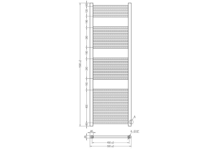 Radiateur porte-serviettes Lucca Oxen croquis 6